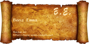 Benz Emma névjegykártya