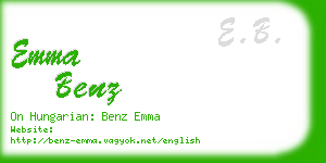 emma benz business card